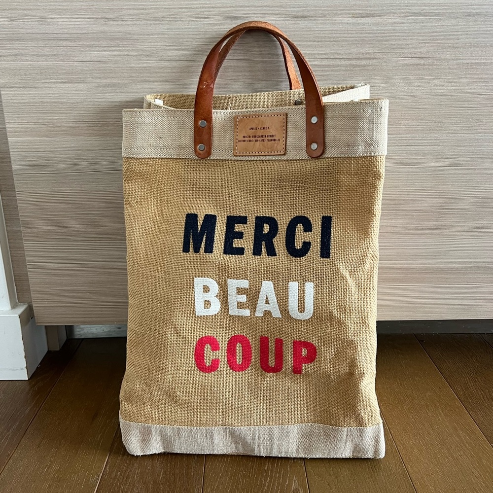 Apolis Market Bag in Natural for Clare V. “Merci Beau Coup”